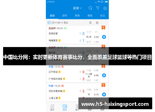 中国比分网：实时更新体育赛事比分，全面覆盖足球篮球等热门项目